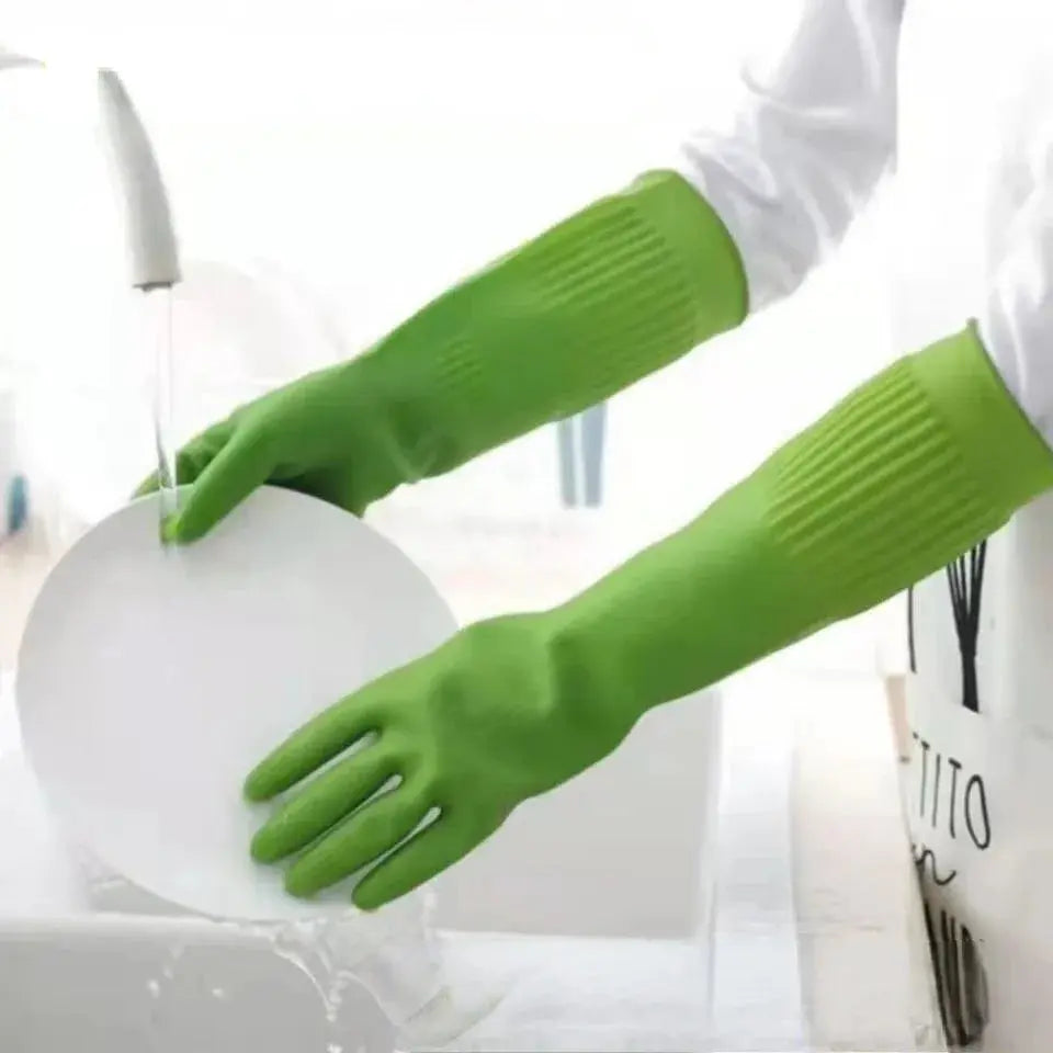 Kitchen Cleaning Latex Dish Washing Gloves Rubber Thickened And Lengthened Household Laundry Gloves  Decor Harmony