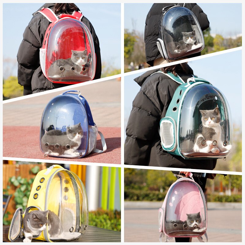 Cat Carrying Bag Space Pet Backpack Breathable Portable Transparent Backpack Puppy Dog Transport Carrier Space Capsule Bag Pets  Decor Harmony