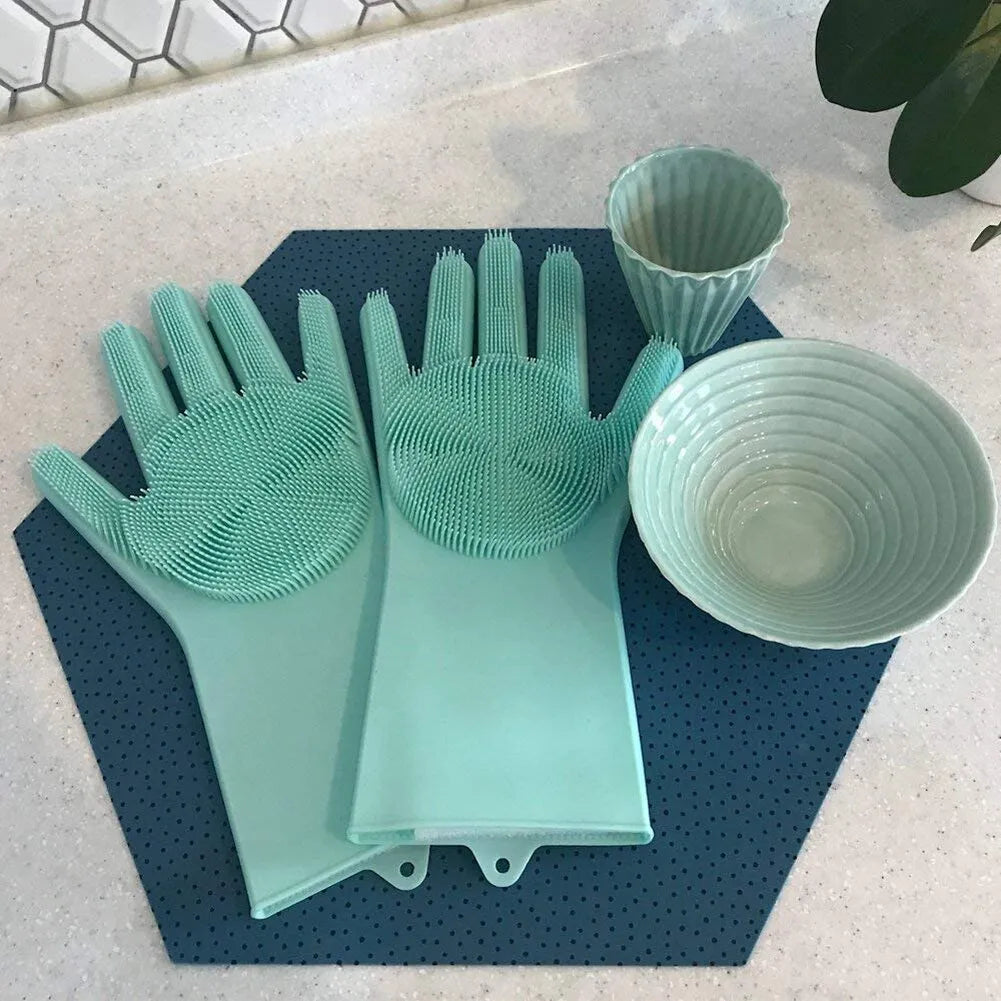 Gants de nettoyage pour la vaisselle avec éponge en silicone  Decor Harmony