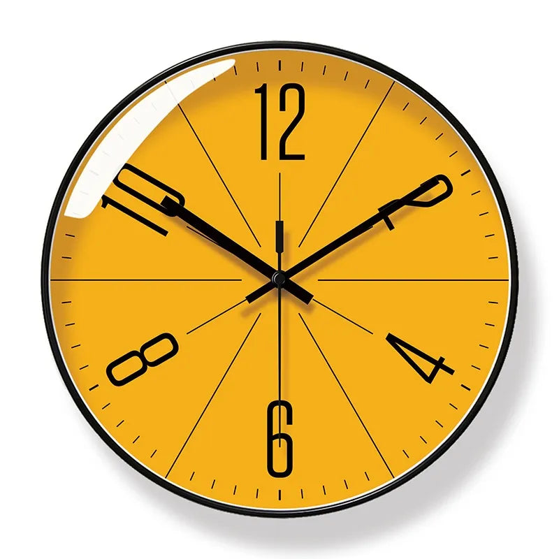Horloge murale jaune de style rétro  Decor Harmony