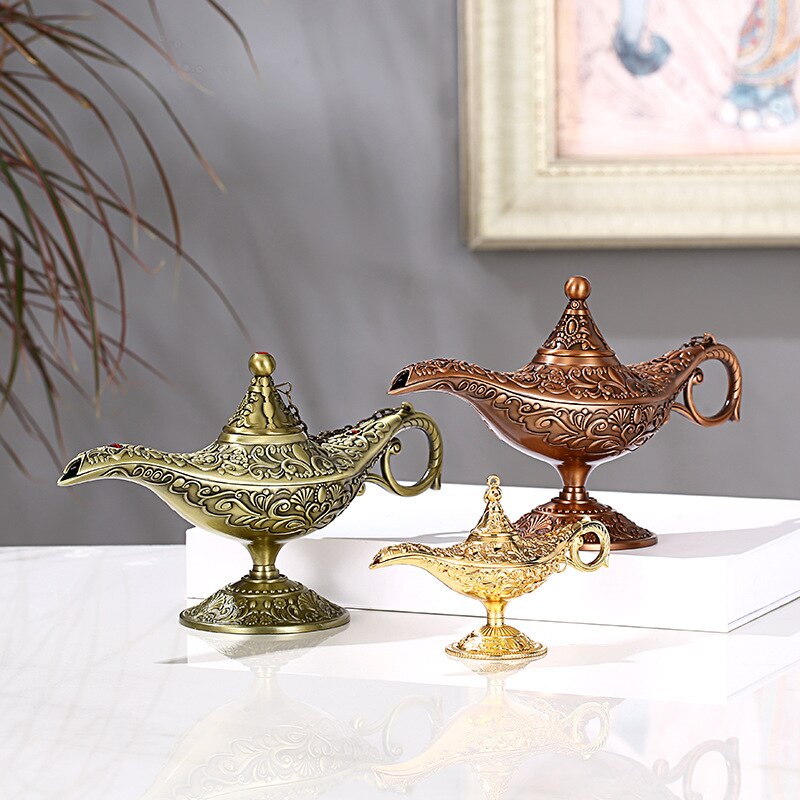 Arab Mythology "One Thousand and One Nights" Magic Lamp Retro Toys Home Decoration Ornaments Stage Props  Decor Harmony