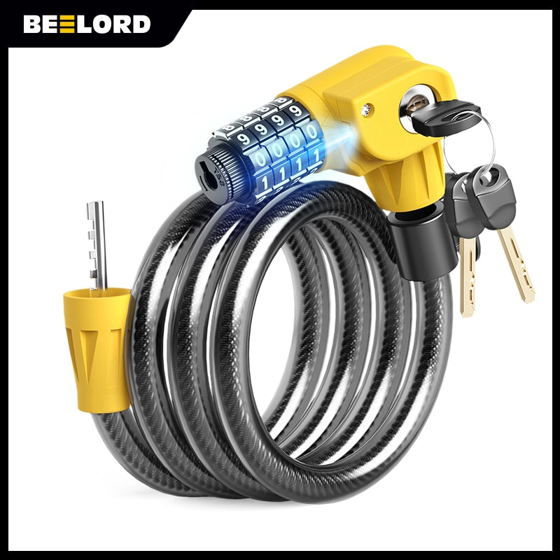 BEELORD bicycle lock with 4-digit combination