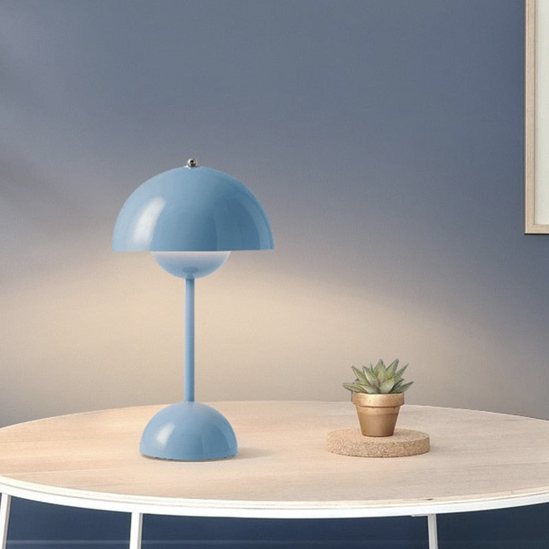 Table LED rechargeable avec bouton de fleur de champignon  Decor Harmony