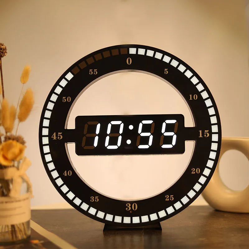 Horloge murale numérique avec roue des secondes LED  Decor Harmony