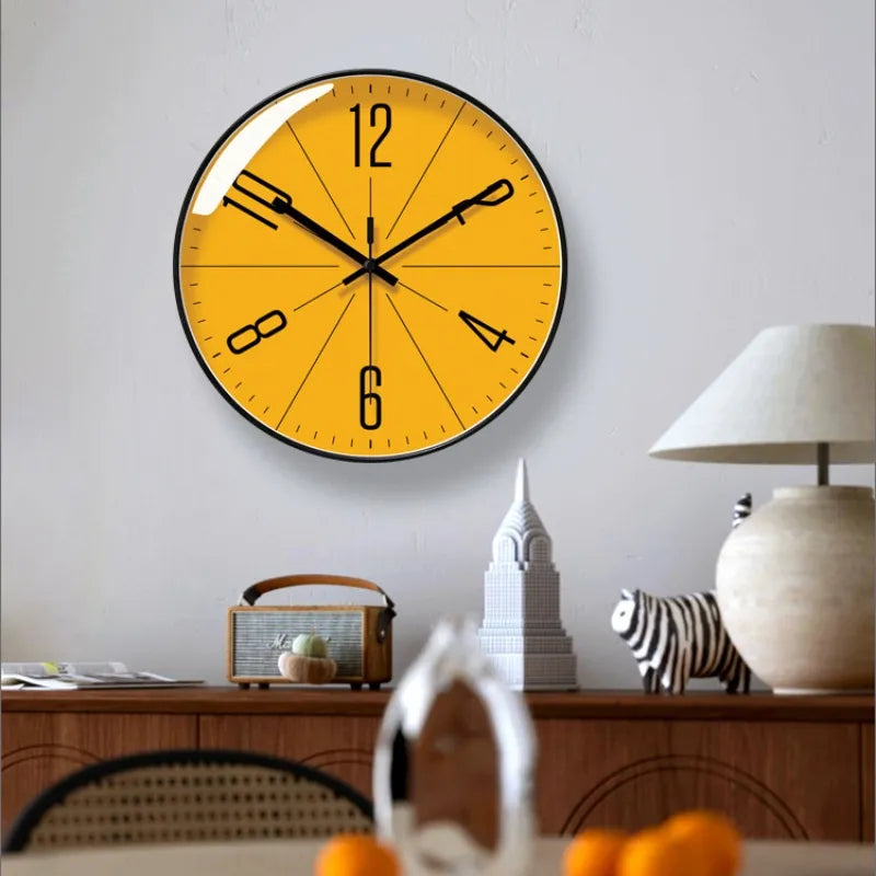 Horloge murale jaune de style rétro  Decor Harmony