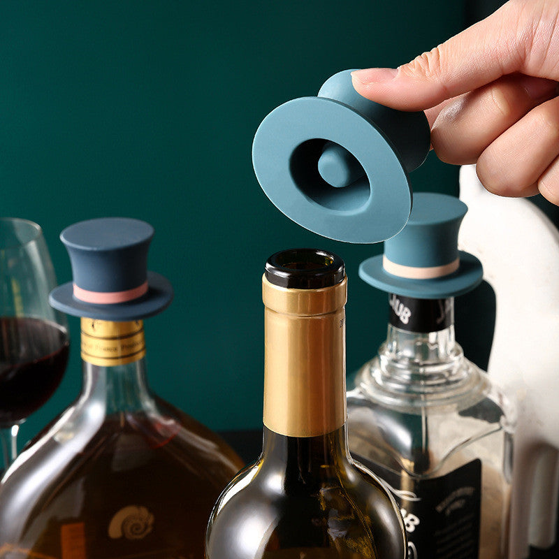 Bouchon de vin en silicone réutilisable anti-fuite pour scellant le vin, le champagne, le whisky et le liège  Decor Harmony