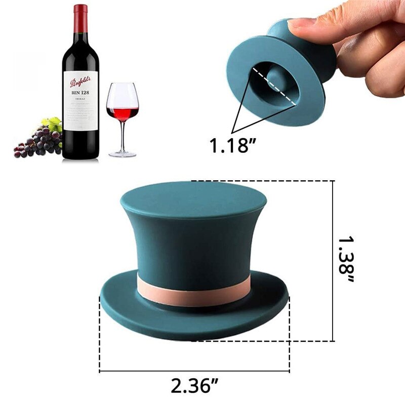 Bouchon de vin en silicone réutilisable anti-fuite pour scellant le vin, le champagne, le whisky et le liège  Decor Harmony