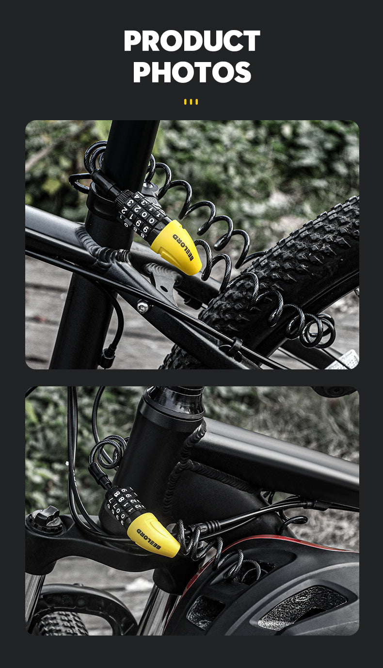 Antivol de vélo à câble enroulé BELFORD à 4 chiffres  Decor Harmony
